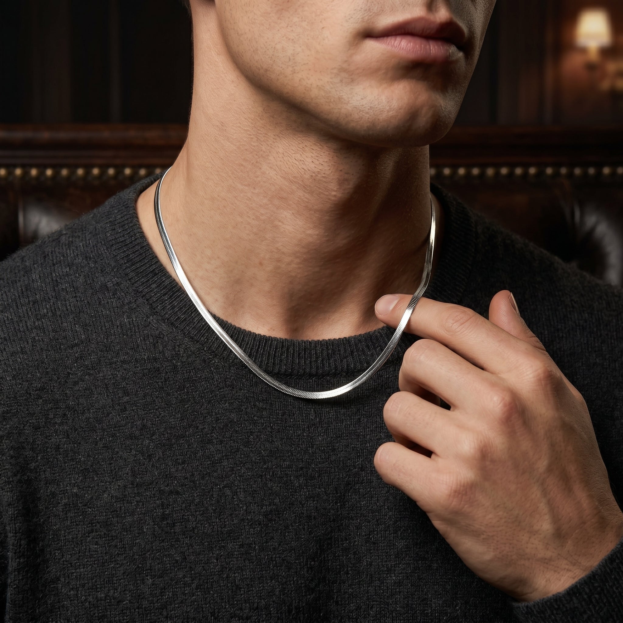 Herringbone Snake Chain Necklace