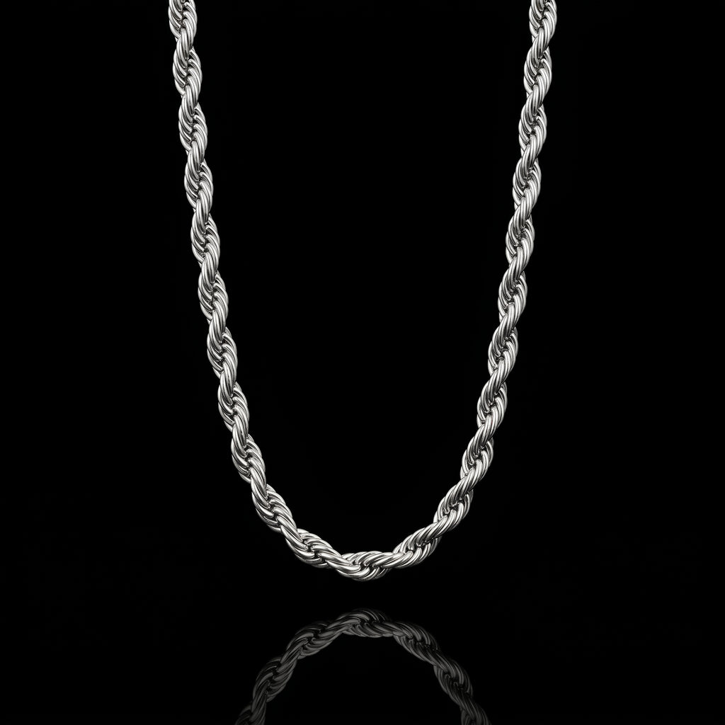 Silver Rope Chain Necklace