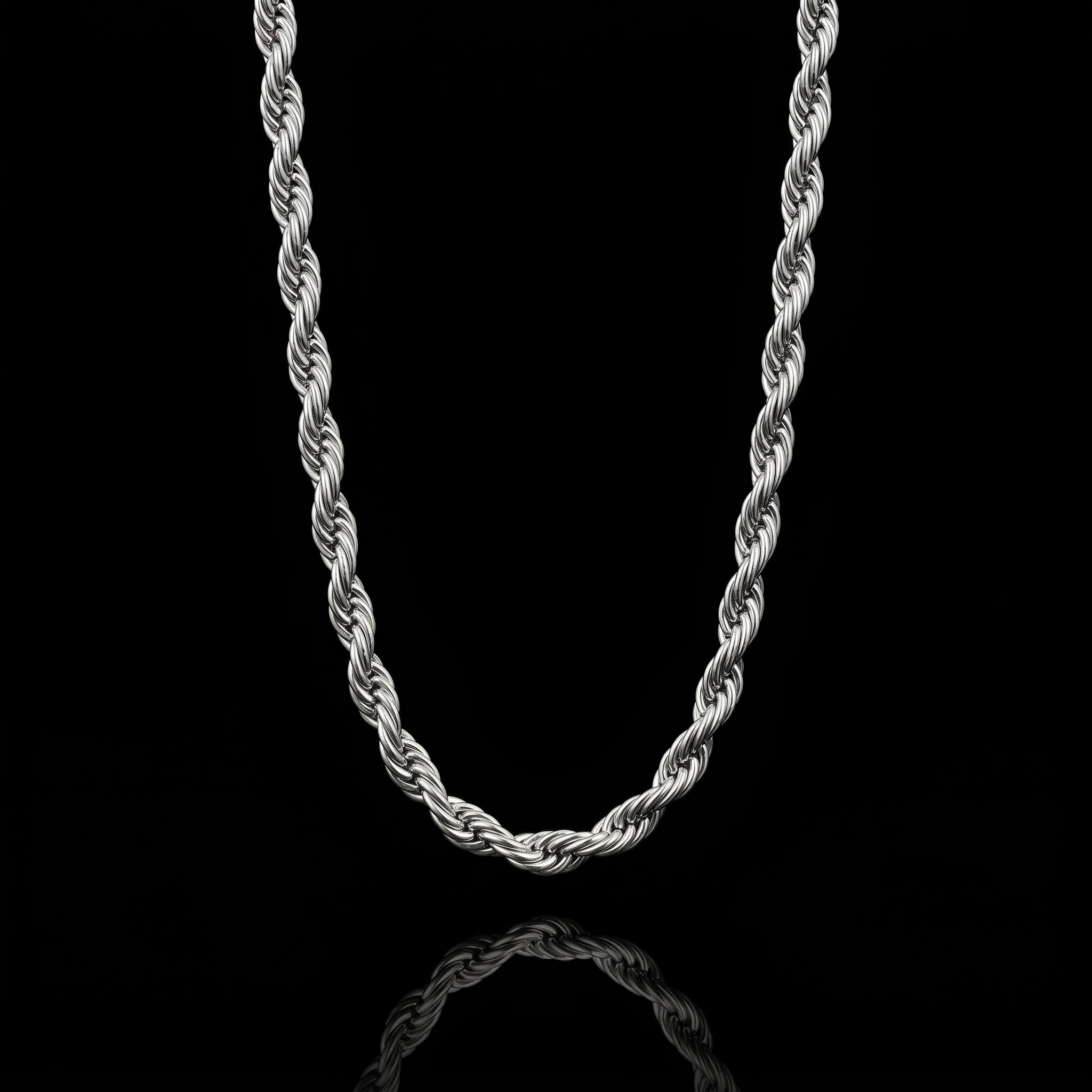 Silver Rope Chain Necklace