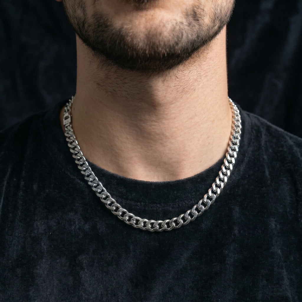 Silver Double Cuban Link Chain